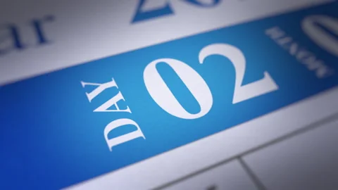 Animate Zoom-in to The Second Day of the Month on the Calendar Stock Footage 259004651