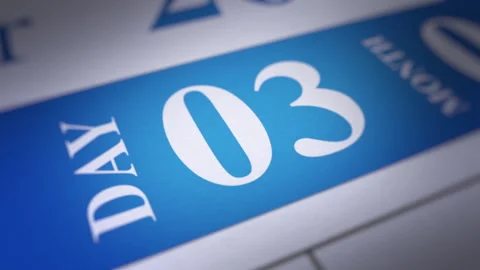 Animate Zoom-in to The Third Day of the Month on the Calendar Stock-Footage 259000173