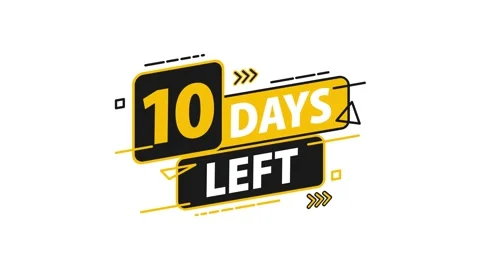 Animated 10 days left countdown banner on white and green screen Stock-Footage 315017347