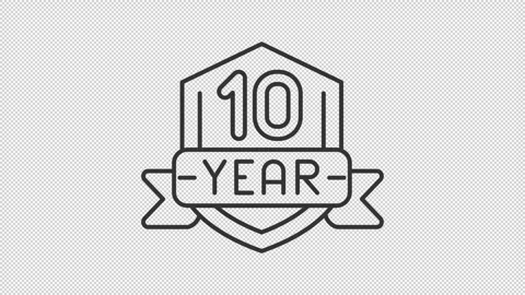 Animated 10 years logo outline icon Stock Footage 345254255