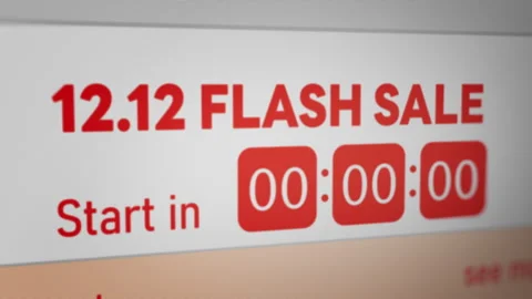Animated 12.12 Flash Sale Countdown Stock Footage 250445684