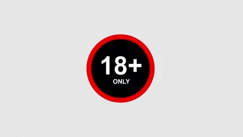 Animated 18 Plus Age Restriction Badge with Red Circular Loading Warning Icon Stock Footage 320663561