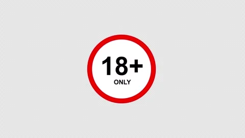 Animated 18 Plus Only Warning Badge Growing Circle Pulse Alert Icon Stock Footage 320663567