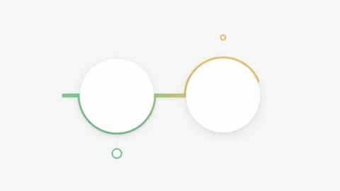Animated 2 step infographic timeline with circles for presentation. 4K Stock Footage 344708554