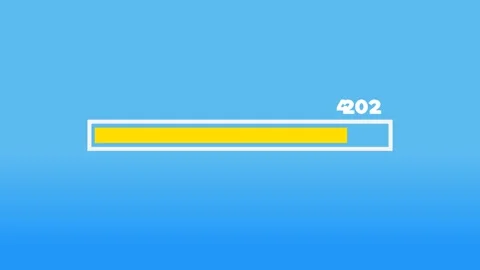 Animated 2024 loading bar on blue background Stock Footage 259885215