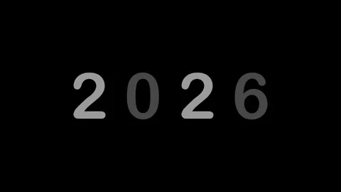 Animated 2026 New Year countdown typography Stock Footage 341333582