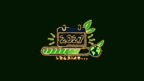 Animated 2027 eco friendly green energy loading bar progress Stock Footage 342601232