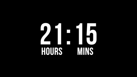 Animated 24 Hour Countdown Timer Digital Clock or Deadline Display Stock Footage 312415840
