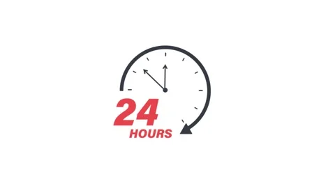 Animated 24 Hours Clock Icon Showing Time Passing Stock Footage 340959687