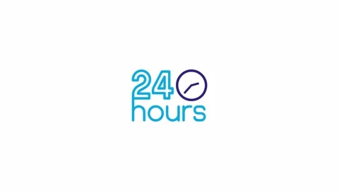Animated 24 Hours Service Logo 스톡 동영상 334334807
