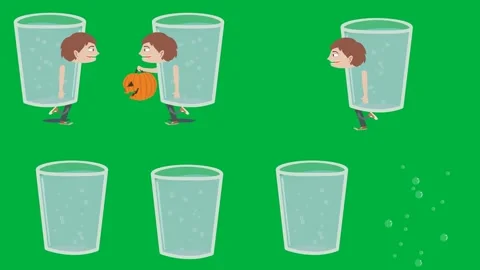 Animated 2d cartoon characters and objects on green screen and chroma key. Stock Footage 310123039