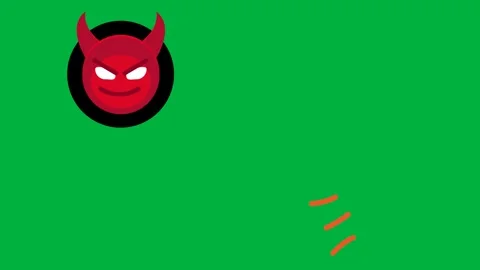 Animated 2d character devil fire and spark on green screen chroma key. Stock Footage 310121792
