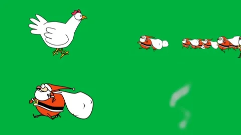 Animated 2d character hen chick chicken and egg on green screen chroma key. Stock Footage 310121460