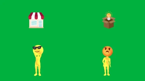 Animated 2d character scene on green screen umbrella ice cream yellow. Stock Footage 310122752