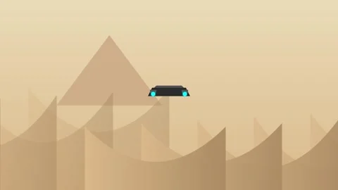 Animated 2D Desert Landscape with Moving Vehicle Stock Footage Stock Footage 345344527