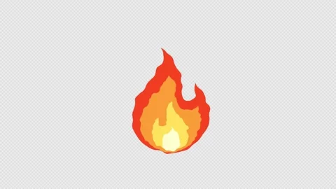 Animated 2D Hand Drawn Cartoon Fire FX Element - Transparent Background Video stock 324275729
