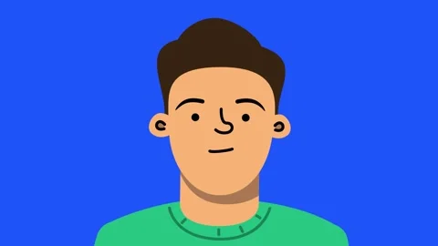 Animated 2D Man Communicating On  Webcam 動画素材 192639135