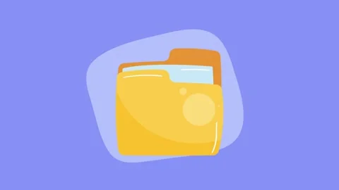 Animated 2d yellow document folder icon for digital file management and sto.. Video stock 338958468