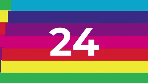 Animated 30 seconds countdown timer in rainbow stripe background animation Stock Footage 277088010