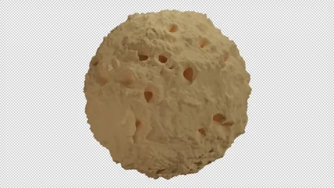 Animated 3D 60fps spinning yellow moon loop, ProRes w clear alpha background Stock Footage 246014990