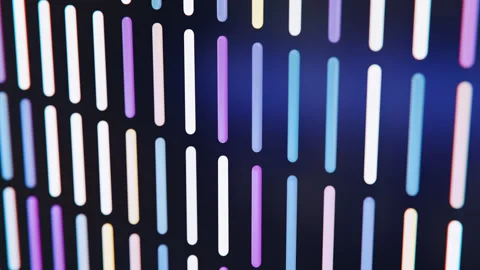 Animated 3d abstract technology dark background. glowing lines. Stock Footage 264159165