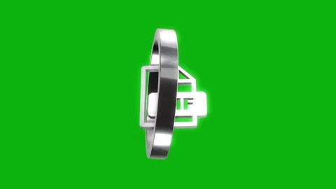 Animated 3d ai file format icon rotates in a circle on green screen. Stock Footage 346499324