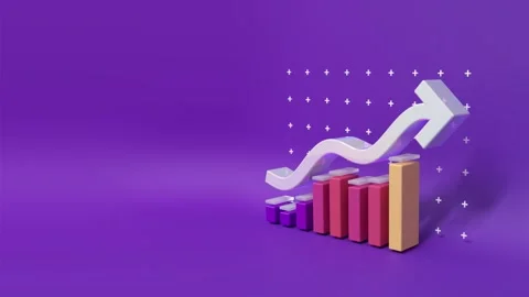 Animated 3D  arrow and graphic bar. Animated background 動画素材 339285676