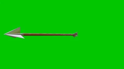 Animated 3d arrow shot isolated with green Stock Footage 249246126
