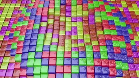 Animated 3D background of colorful cubes Stock Footage 144855207