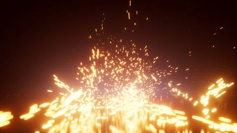 Animated 3D background. Two plumes of fire converge in the center Stock Footage 290926934