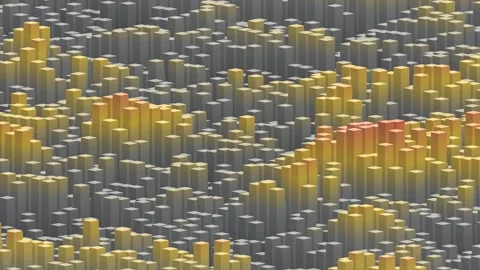 Animated 3d bar chart with rising and falling rectangular columns, loopable Stock Footage 344918025