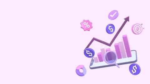 Animated 3D Bar Chart Showcasing Business Growth With Copy Space. Stock Footage 287106671