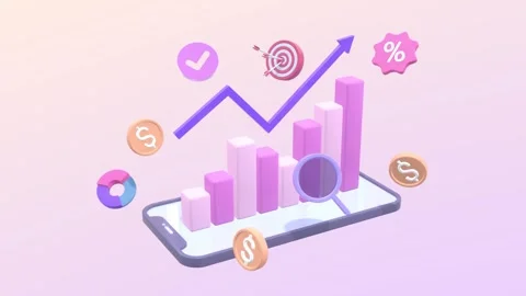 Animated 3D Bar Chart Showcasing Business Growth And Market Trends. Stock Footage 287106711