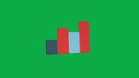 Animated 3d bar graph growing on green screen background for financial analysis Stock Footage 331127803