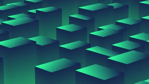 Animated 3D blue color cubes pattern background Stock Footage 199375715