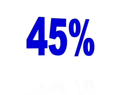 Animated 3D bouncing blue 45%. Stock Footage 71323089