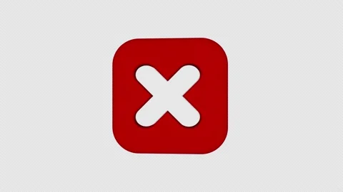 Animated 3D cancel cross icon on transparent background with alpha channel. Video stock 169360948