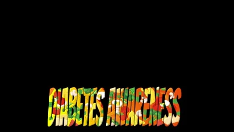 Animated 3D Diabetes Awareness text with colorful texture Vídeos de archivo 342758256