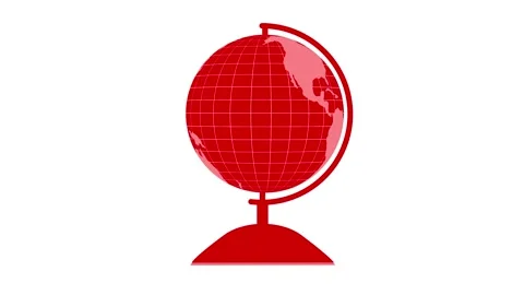 Animated 3d Earth Map Globe with Grid Lines Stock Footage 315188550