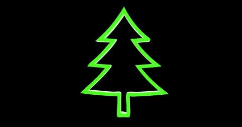 Animated 3d figure of an abstract pine tree. of green spruce rotation. winter 스톡 일러스트