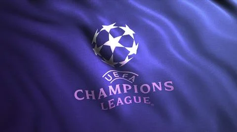Animated 3d flag for UEFA. Motion. Stylish 3d flag for sports competitions or Stock Illustration
