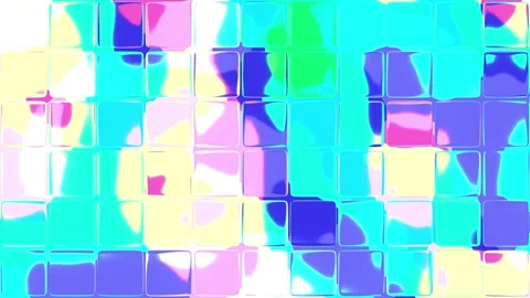 Animated 3D Glass Square Grid with Shifting Cyan and Pink Fluid Gradients Stock-Footage 336626757