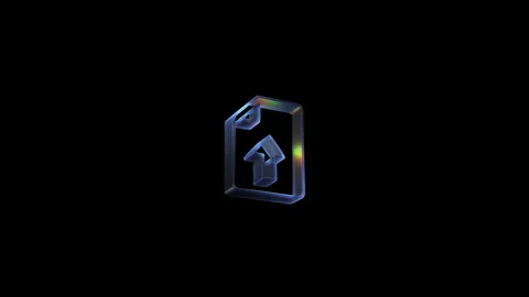 Animated 3d glass upload file icon rotating Stock Footage 325924009