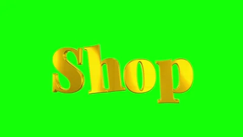Animated 3d gold text on green background Stock Footage 338235935