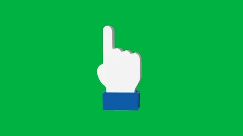 Animated 3D hand icon with index finger pointing up, wiggling in a seamless loop Stock Footage 319898328