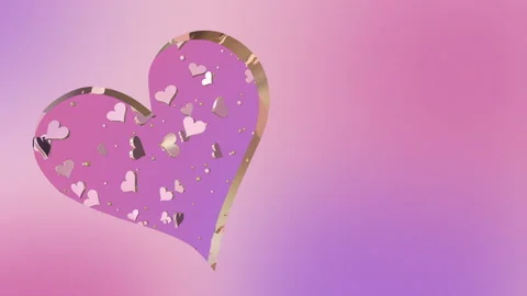 Animated 3D hearts background with text space on a seamless loop, Valentine's Stock Footage 168726441
