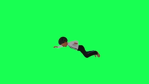 Animated 3d indian boy falling from the height,right angle green screen Stock Footage 259823624