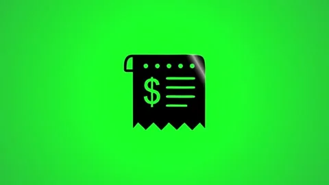 Animated 3d isometric receipt with dollar sign on a green screen background Video stock 346496269