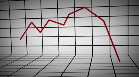 Animated 3D Line Chart DOWN 库存影片 50901133