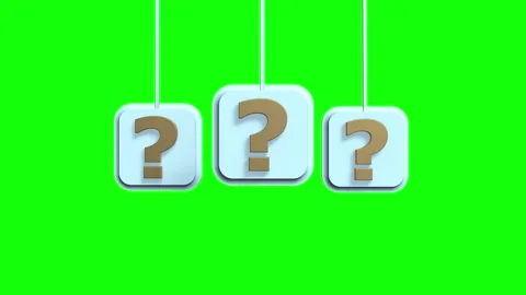 Animated 3d mark question on green screen, 4K video animation Video stock 299815555